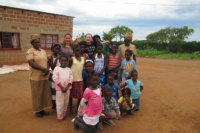 Ladislaya and Florence with group at St Francis, Livingstone