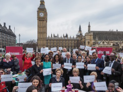 Norman Lamb MP (centre) joins London Citizens to say:   'we care about care' 