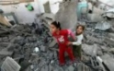 Traumatised children in Gaza