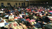 families sleeping out in the open