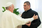 Pope Frances greets Fr Jorge