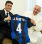 Javier Zanetti with Pope