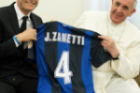 Javier Zanetti with Pope