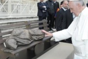 Pope Francis with 'Homeless Jesus'