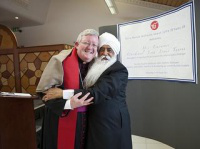 Archbishop Bernard Longley with Bhai Sahib Mohinder Singh photo Mazur/www.catholicnews.org.uk