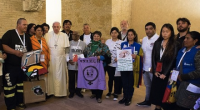 Pope Francis with participants