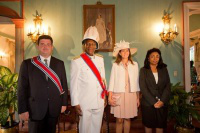 Sir Anthony Bailey with Sir Rodney Williams, HSH Princess Marie-Therese von Hohenberg Lady Bailey and HE Lady Williams