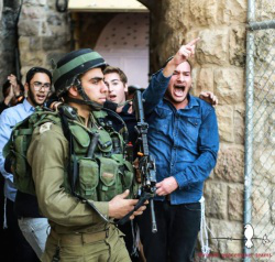Israeli settler screams abuse at young Palestinians in courtyard of Old City