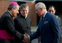The Prince of Wales greets Archbishop Habib of Basra, Iraq