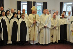 Bishop Terence with Fr Ged and Carmelite family