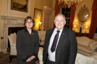 Elizabeth Palmer and Adrian Abel at Downing Street