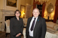Elizabeth Palmer and Adrian Abel at Downing Street