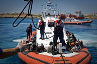 UNHCR image 2011 - Italian Navy rescues refugees fleeing war in Libya