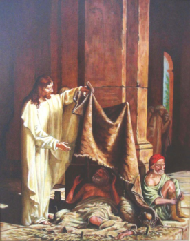 Jesus with sick man at Bethesda