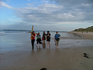 Crossing the sands to Lindisfarne