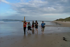Crossing the sands to Lindisfarne