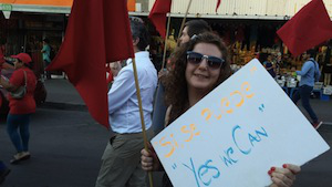 Jess at  Cesar Chavez march