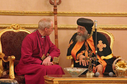 Archbishop Welby with Pope Tawadros