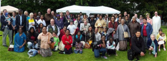 Mayor and Mayoress of Faversham with pilgrims at Shrine of St Jude
