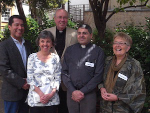 L-R: José Henríquez, Pat Gaffney,  Archbishop Malcolm McMahon, Fr Ziad Hilal SJ, Ann Dodd
