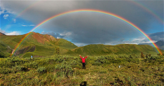 Double rainbow, Wrangell,  St Elias National Park, Alaska. Wiki image by Eric Rolph