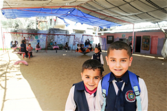 This kindergarten has reopened with support from CAFOD image Shareef Sarhan/CAFOD