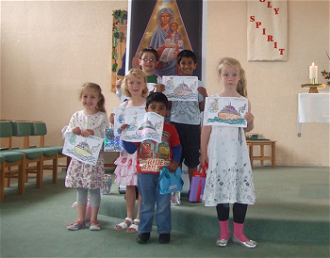 Young supporters show their Sea Sunday Children's Liturgy work