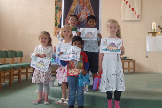 Young supporters show their Sea Sunday Children's Liturgy work