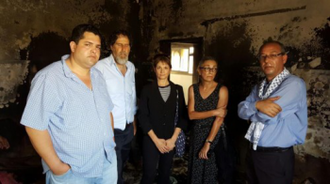 Zakaria Sadah, Rabbis Navah Hefetz & Sivan Malkin-Maas, a family member & Rabbi Ascherman in Dawabshe home