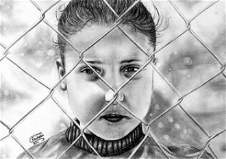"My eyes tell you about a dream that overcame the fence" Credit: Soliman Shaheen, 15 years