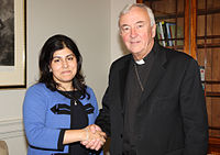 Baroness Warsi with Cardinal Nichols