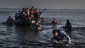 Refugees arrive on Lesbos