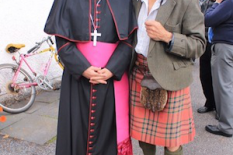 Bishop John Keenan with Calum MacFarlane-Barrow founder of Craig Lodge Community