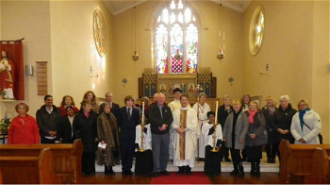 Priests with Redditch Carmelite Spirituality Group after Mass
