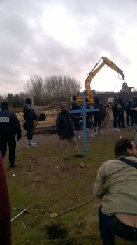 Church pastor watches the destruction (Caroline Gregory/Help Refugees)