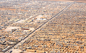 Za'atari Refugee Camp - shot taken from helicopter during John Kerry's 2013 visit - US State Dept image public domain