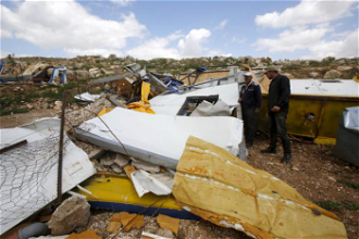 Palestinian school being demolished