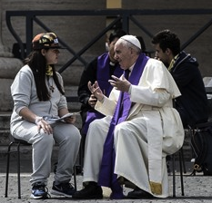 Confession in St Peter's Square with Pope