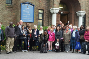 Walkers at Our Lady of Muswell church