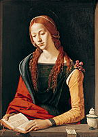 Mary Magdalene Reading by Piero di Cosimo