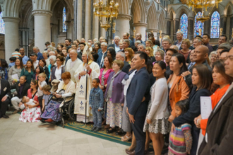 Bishop Alan Hopes with all the married couples