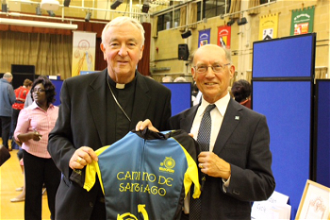 John with Cardinal Nichols after an earlier charity cycle