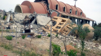 Bombed church in Aleppo