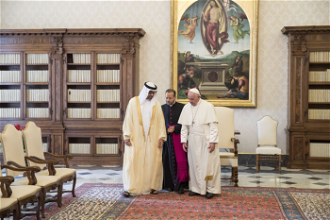 Sheikh Mohamed bin Zayed Al Nahyan with Pope Francis