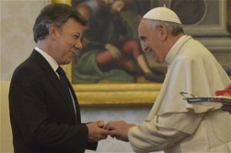 President Santos with Pope Francis