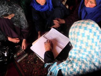A women's saving group in Afghanistan