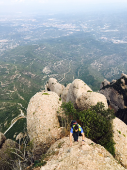 Climber above Montserrat  Image:ICN/JS