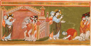 Codex Aureus - Healing of the ten lepers