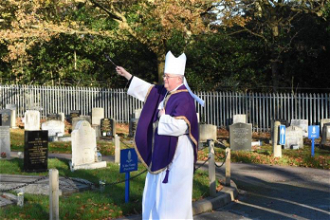 Archbishop Longley blesses Oscott Cemetary