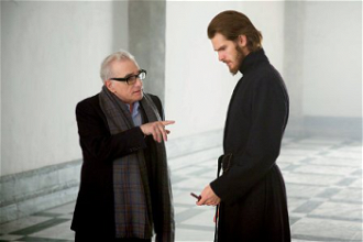 Scorsese on set with Andrew Garfield
